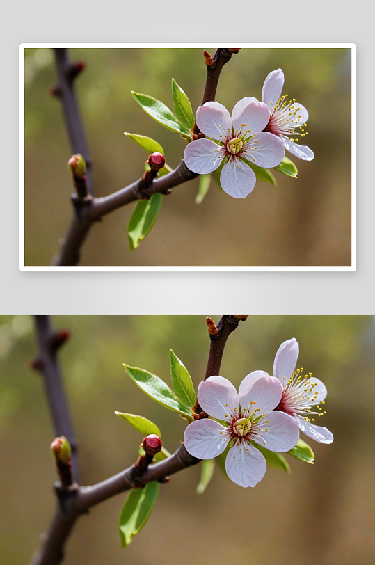 春天里李子树开花图片