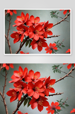 春天红色木棉花图片