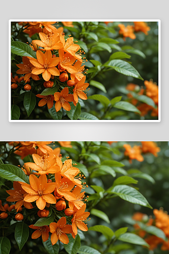 橙色开花植物特写镜头图片