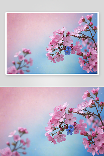蓝色粉色满花丛背景图图片
