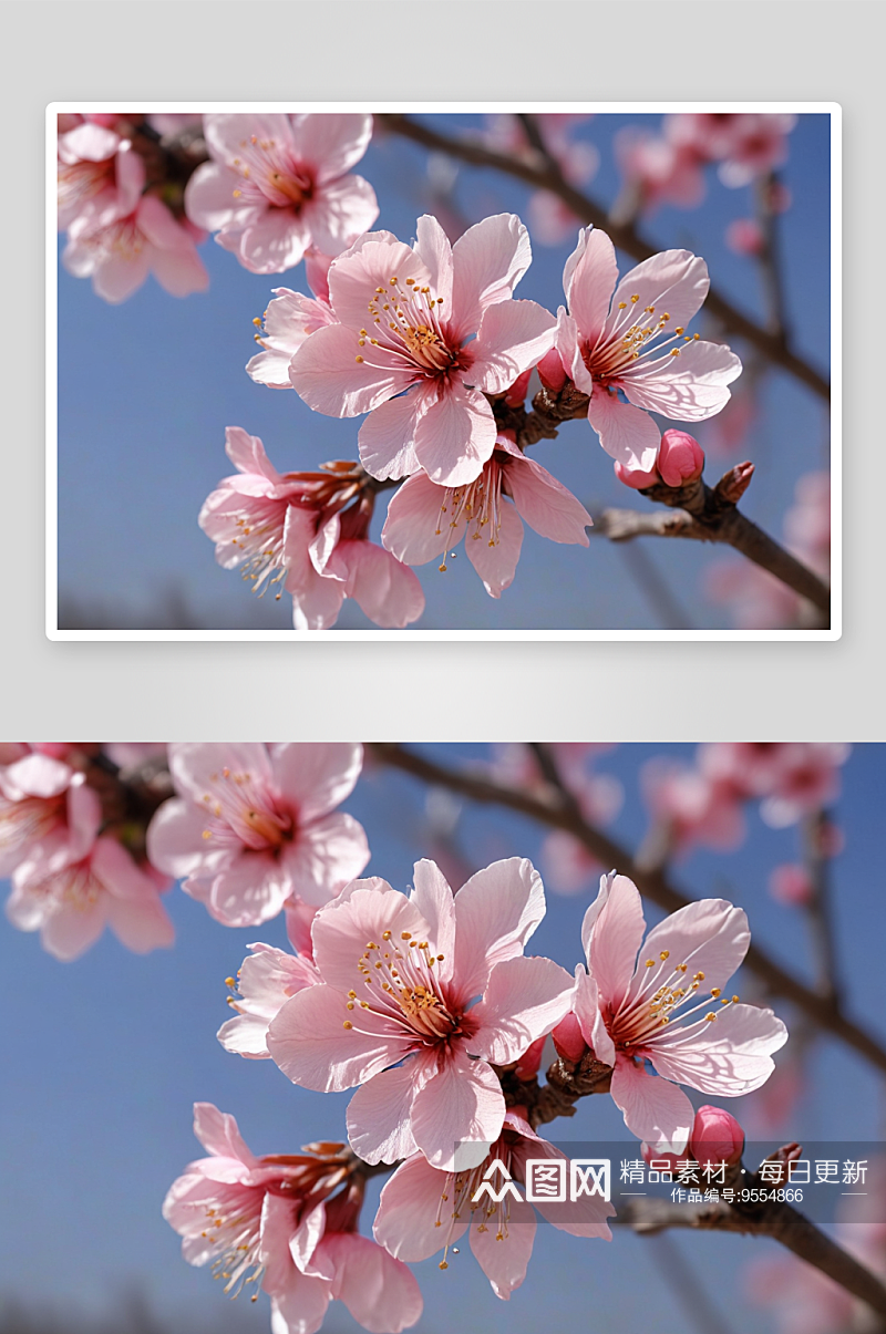 果园里梨花桃花图片素材
