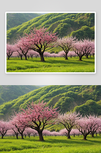 乡村桃林乡村风光桃树桃花图片