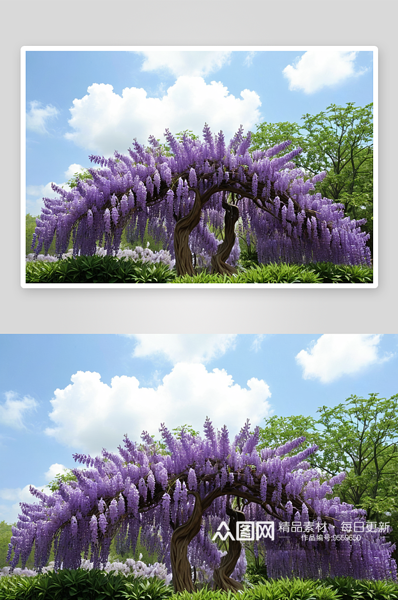 春天紫藤萝瀑布图片素材