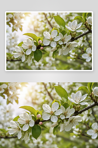 春天树棠花开花植物特写镜头图片