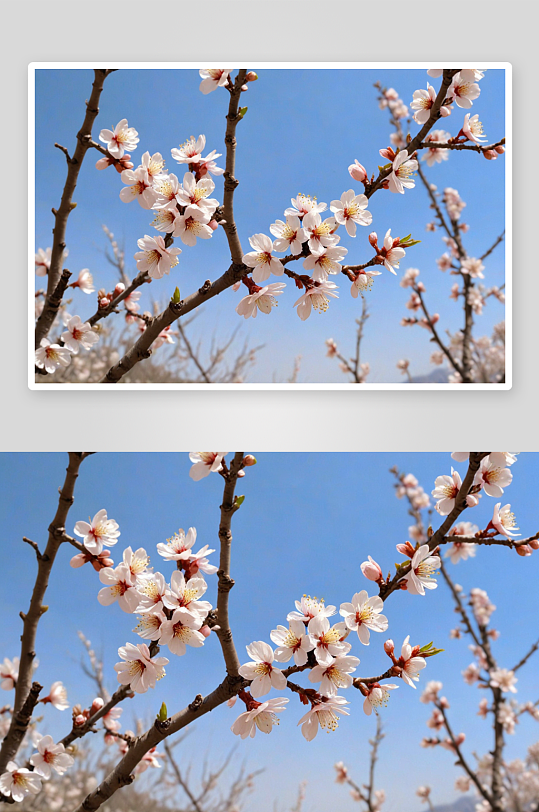 春天里盛开杏花图片