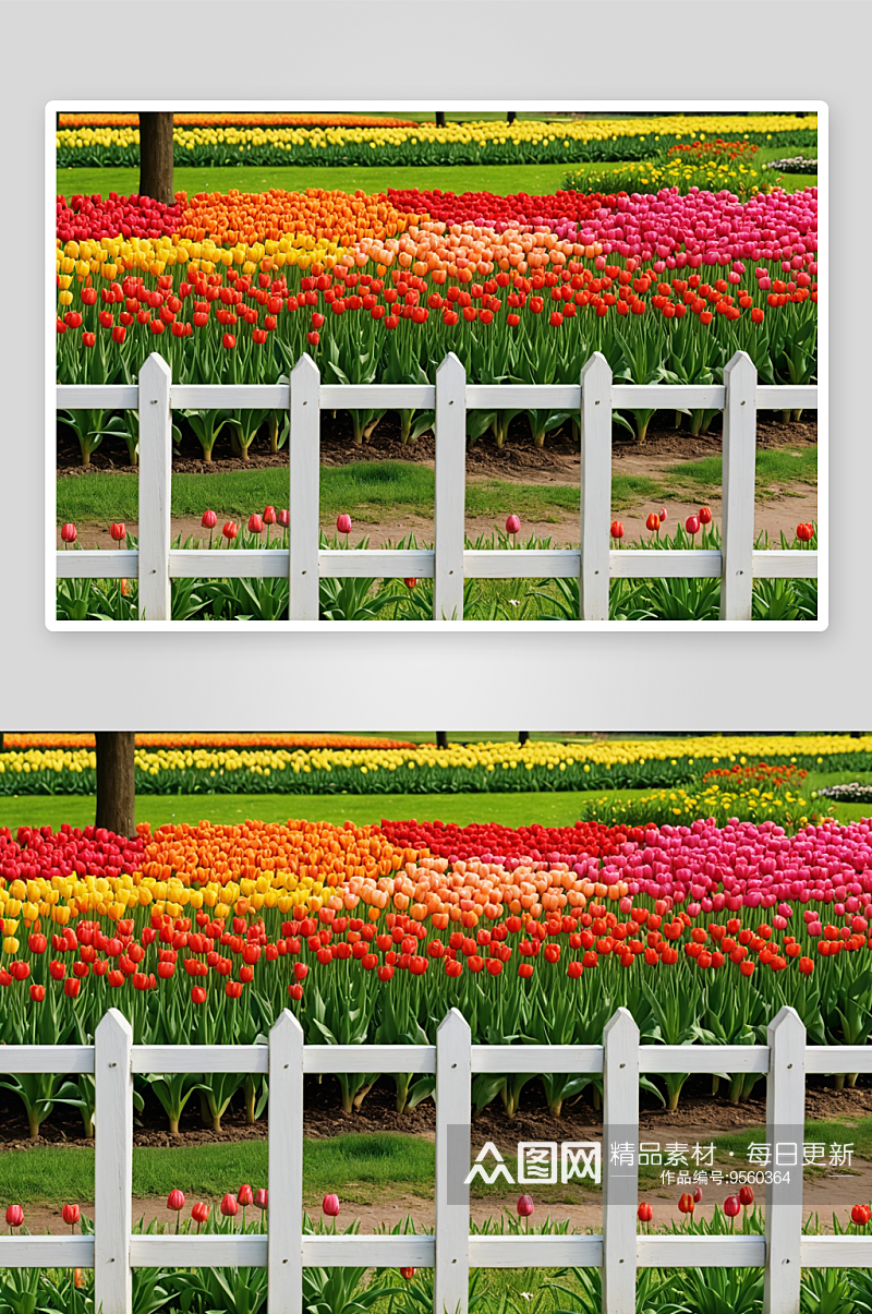 春天公园盛开郁金香壁纸广告背景图图片素材