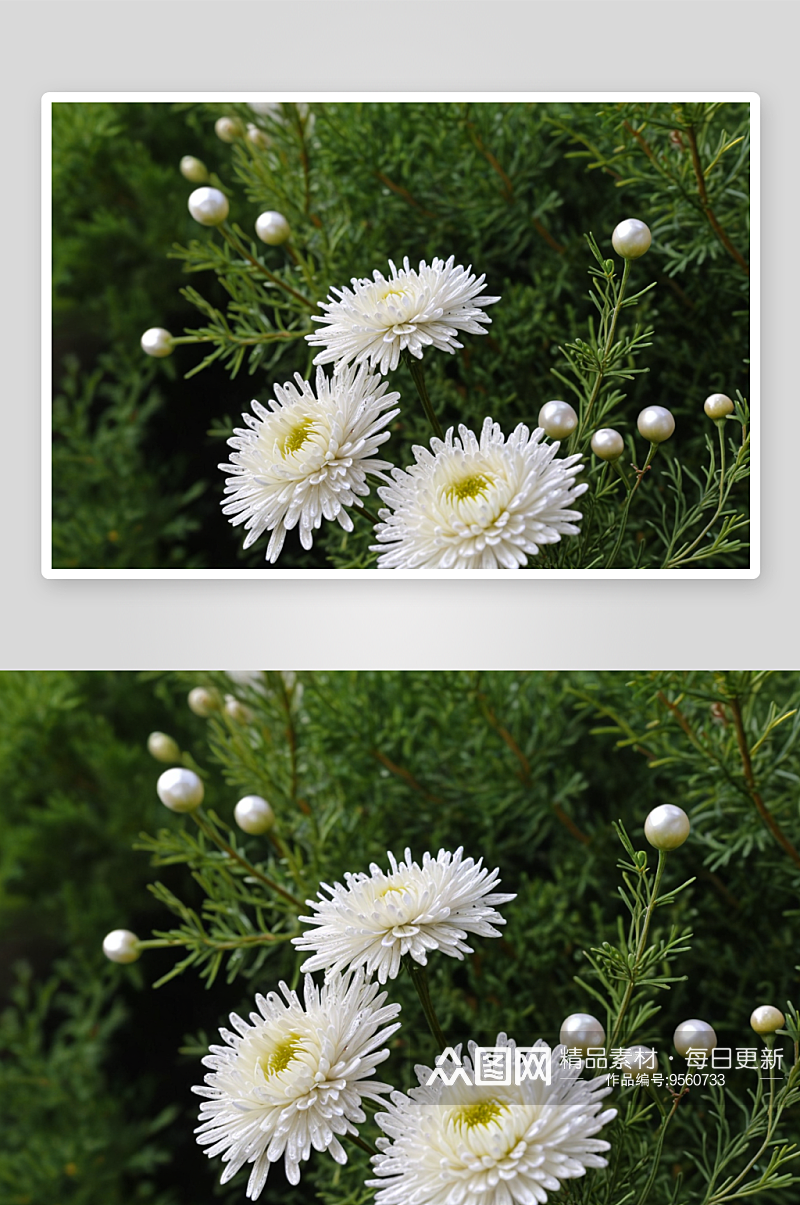 白色绣线菊蜂麻黄草珍珠梅石楠花图片素材