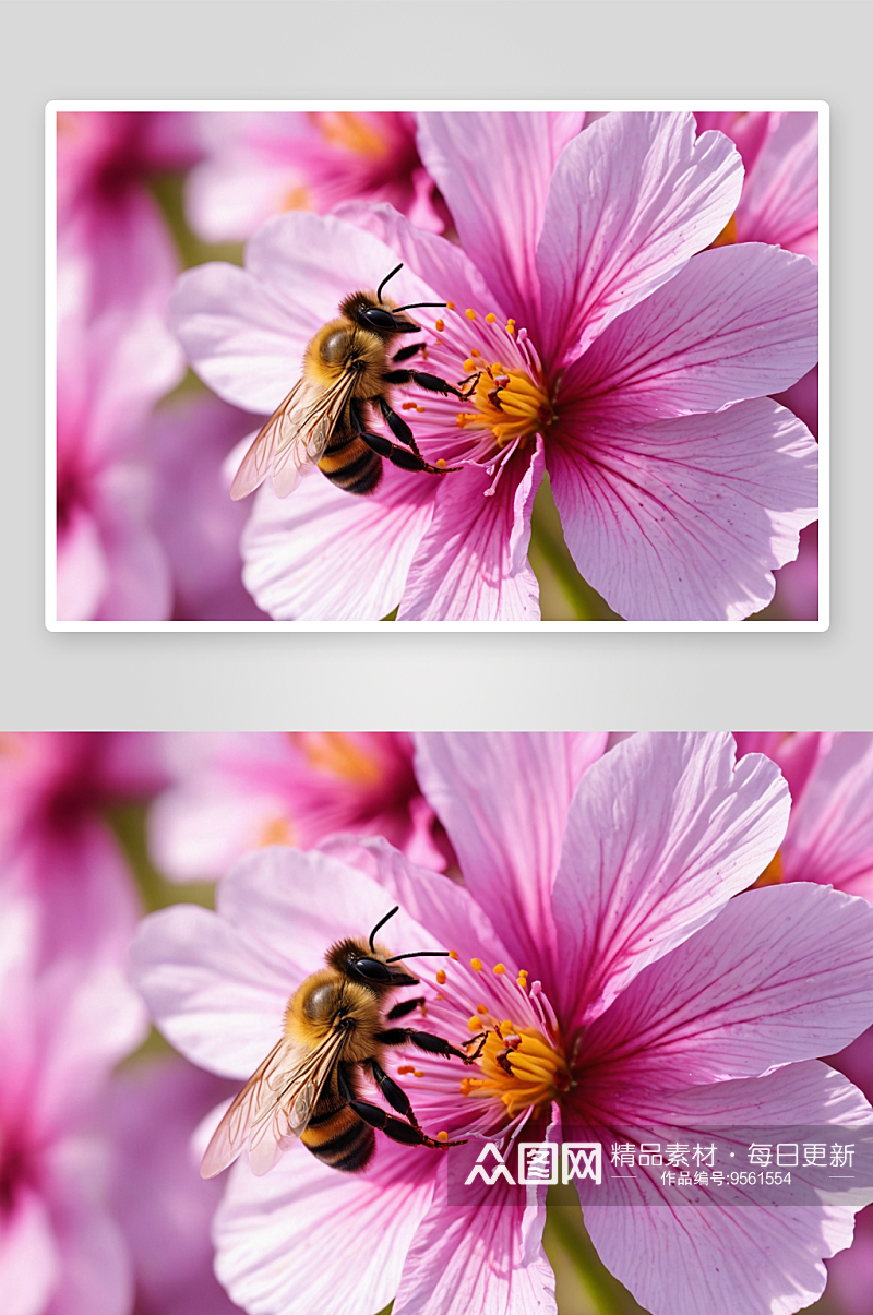 蜜蜂花朵春天图片素材