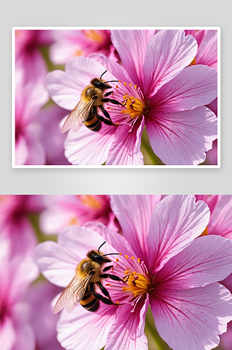 蜜蜂花朵春天图片