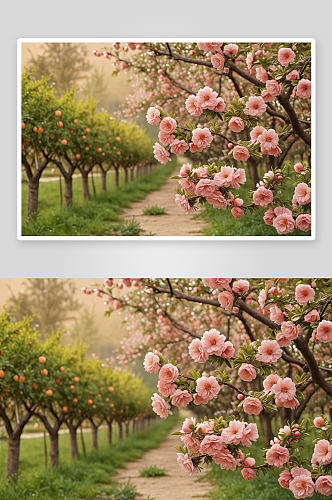 美丽乡村桃花园图片