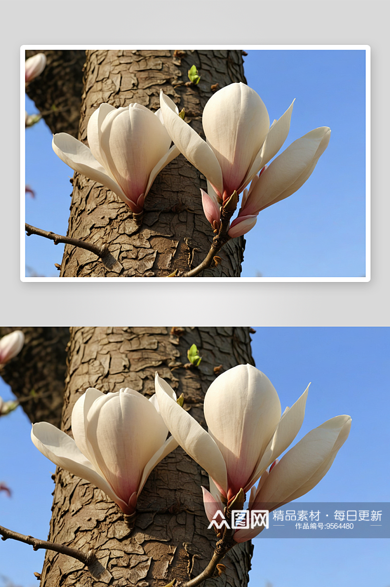 玉兰花开高清特写花卉图片素材