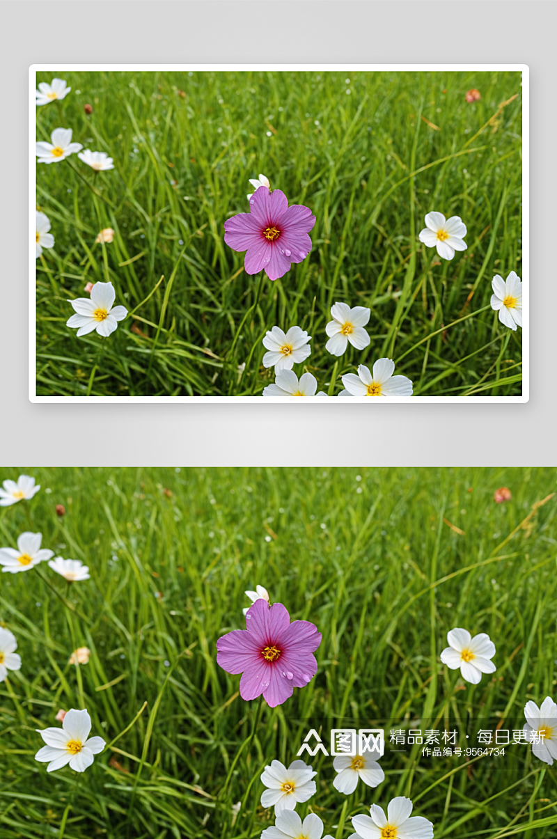 武滩公园草地鲜花图片素材