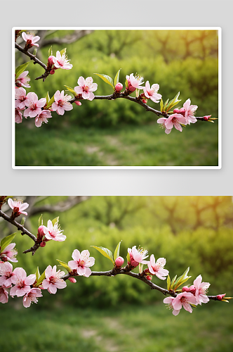 美丽乡村桃花园桃花特写图片