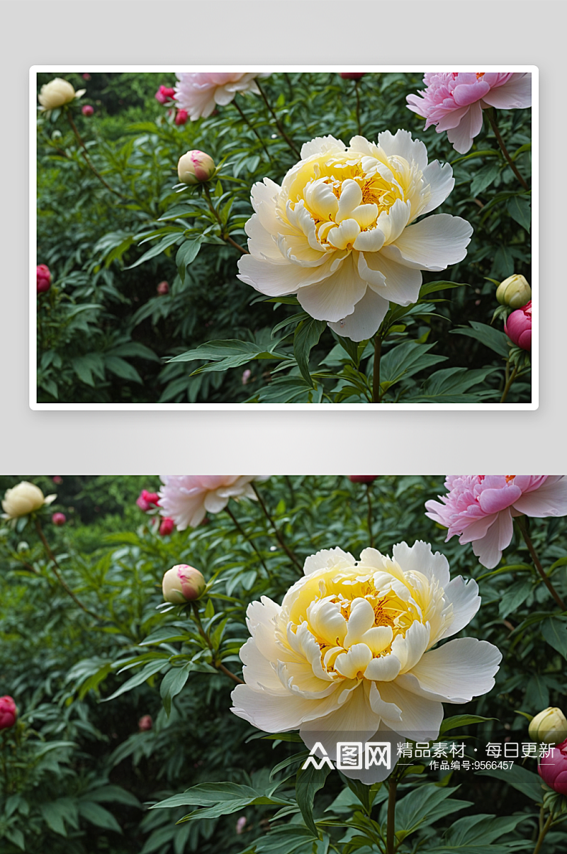 王城公园牡丹花红白粉紫黄牡丹图片素材