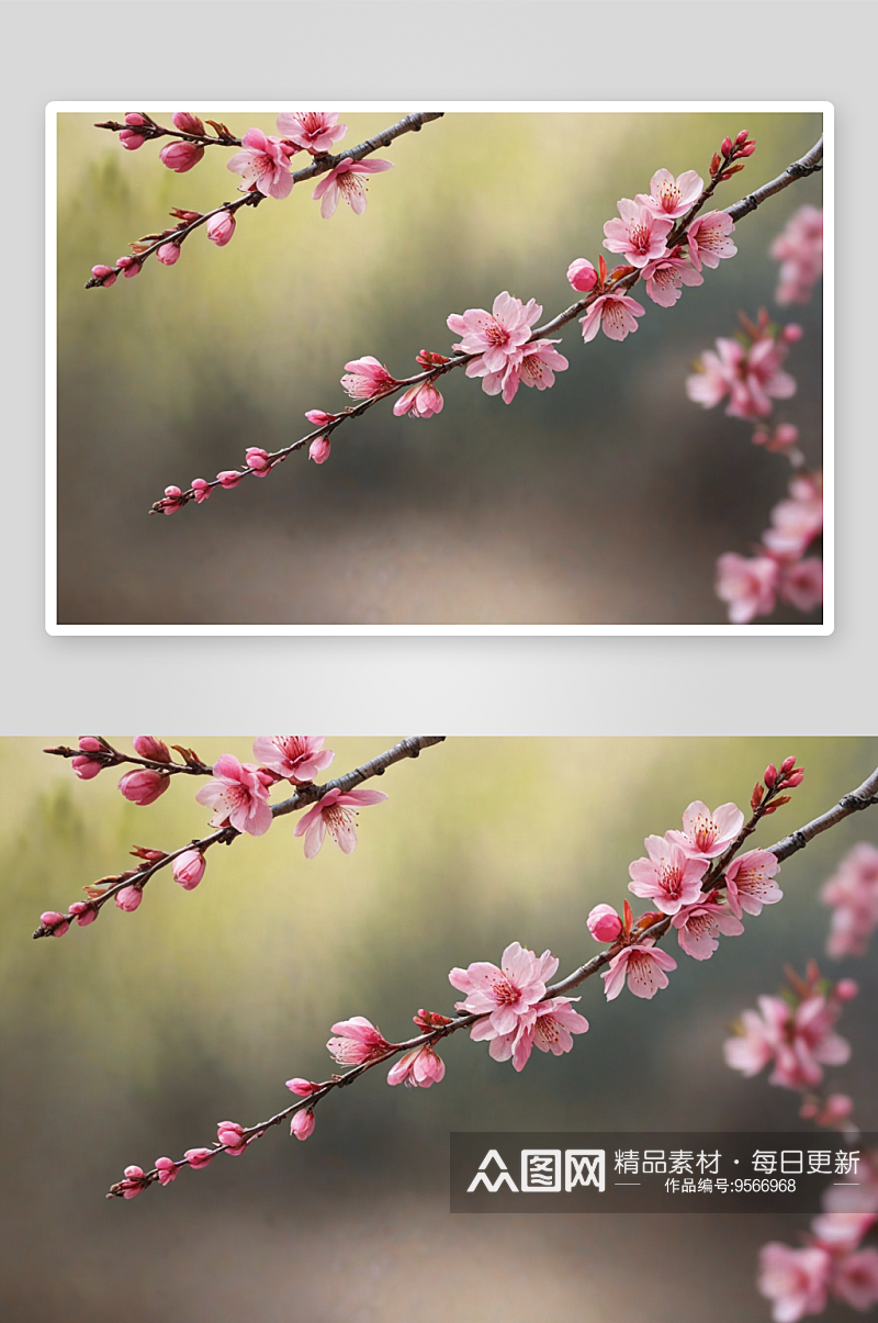 春季粉红桃花特写图片素材