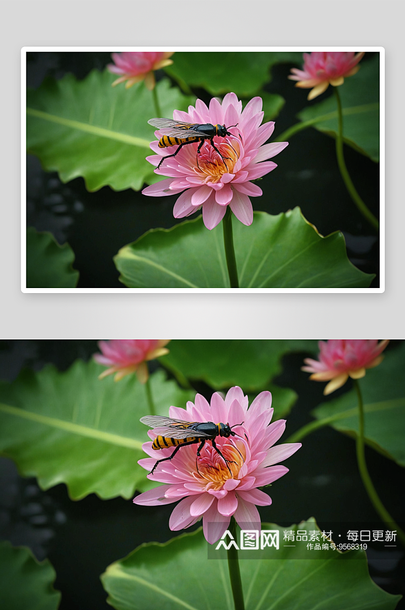 龙船花昆虫高清特写花卉图片素材