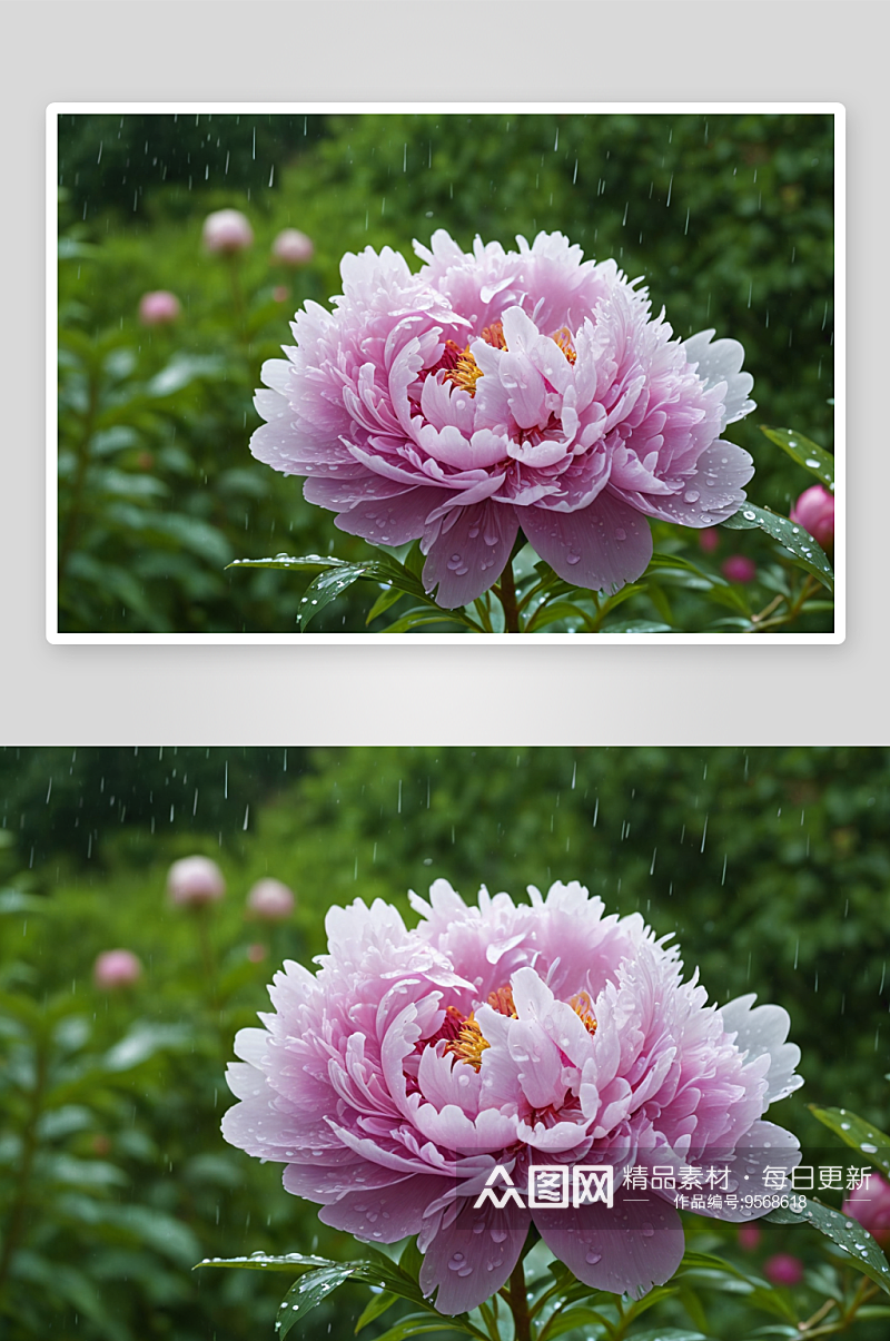 春天牡丹花雨后香艳绝色美景壁纸图片素材