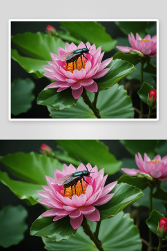 龙船花昆虫高清特写花卉图片