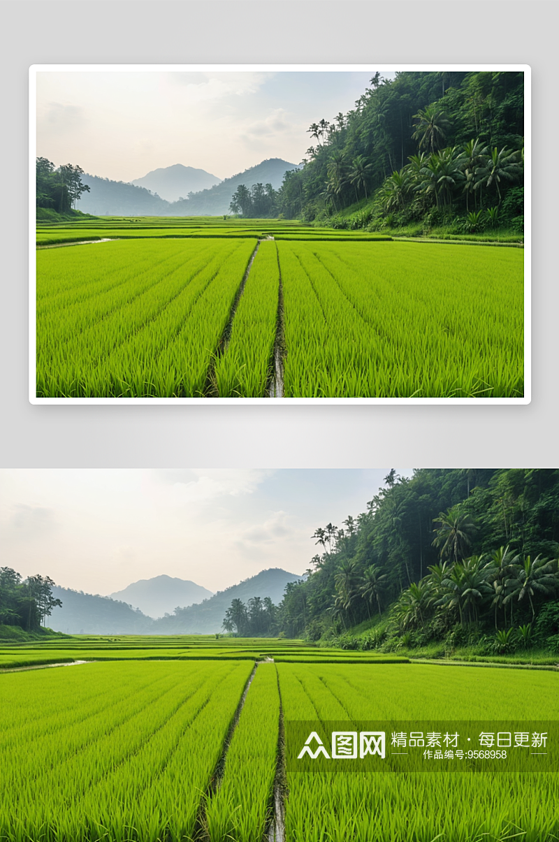 稻田风光背景图片素材