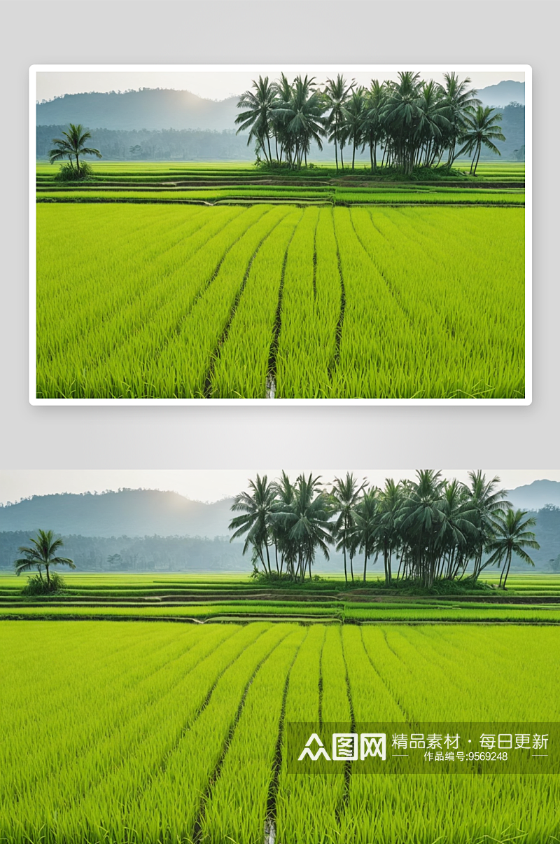 稻田风光背景图片素材