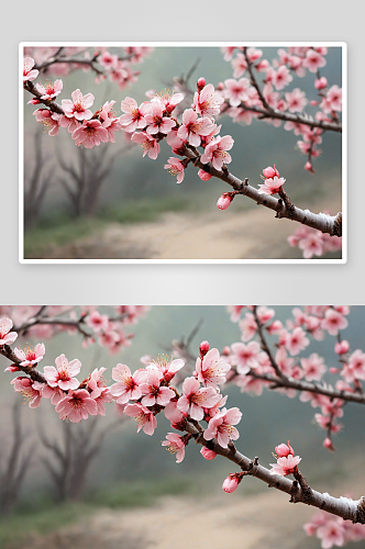 桃花朵朵开高清特写花卉图片