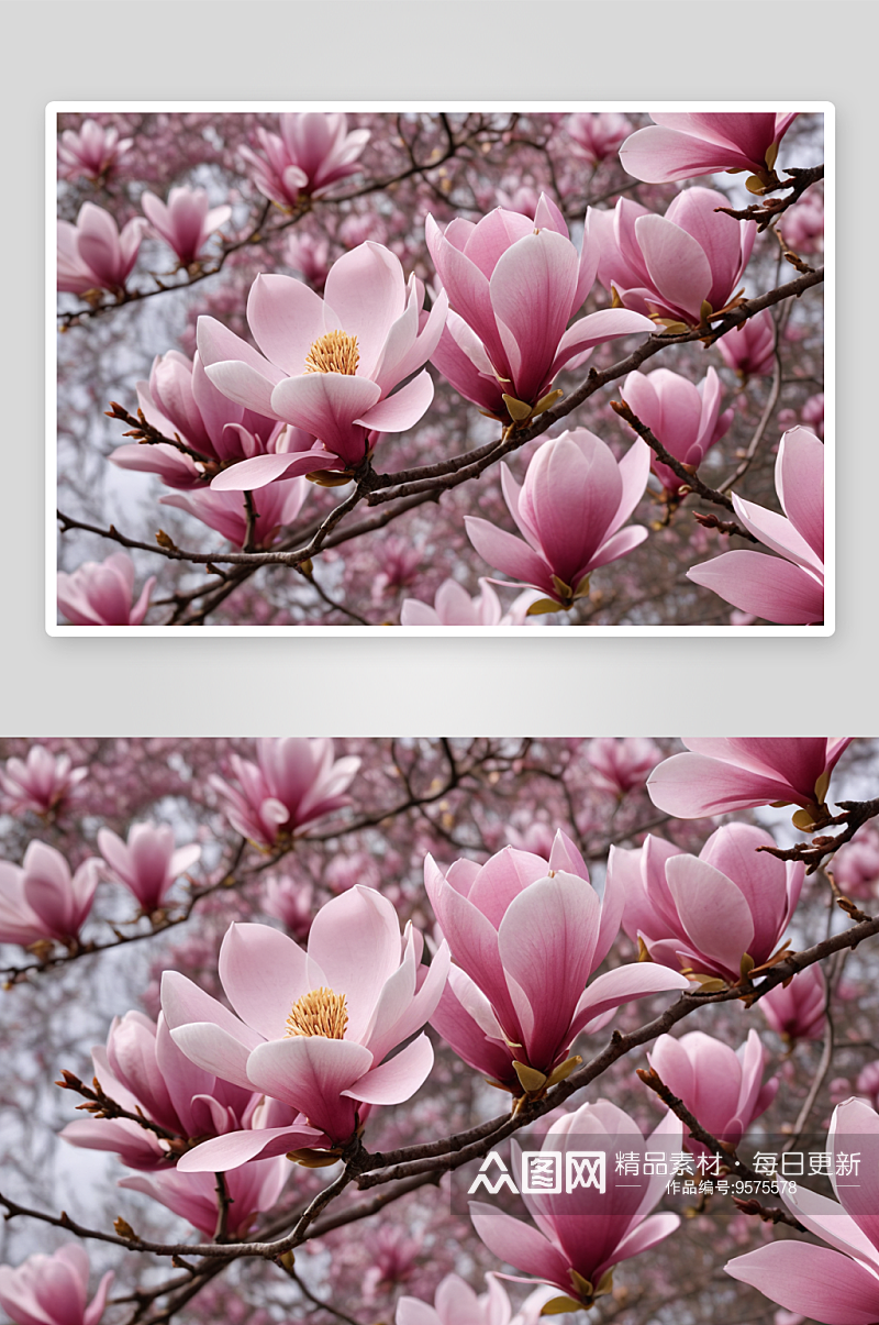 玉兰花开高清特写花卉图片素材