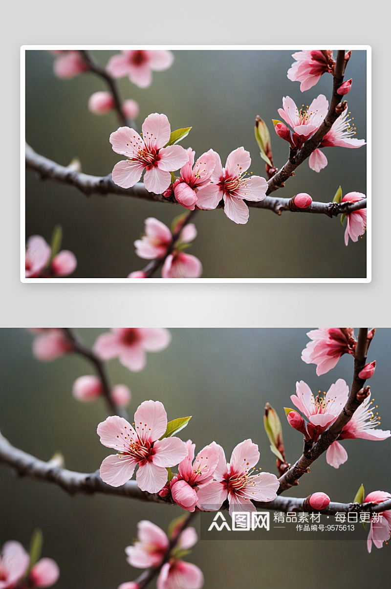 桃花朵朵开高清特写花卉图片素材