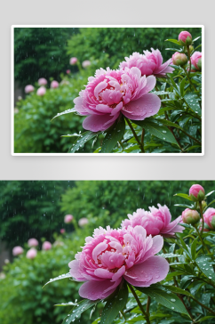 春天牡丹花雨后香艳绝色美景壁纸图片