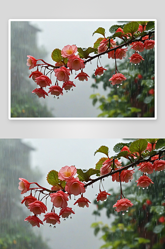 雨棠花高清特写花卉图片