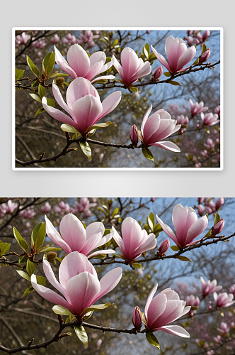 玉兰花开高清特写花卉图片