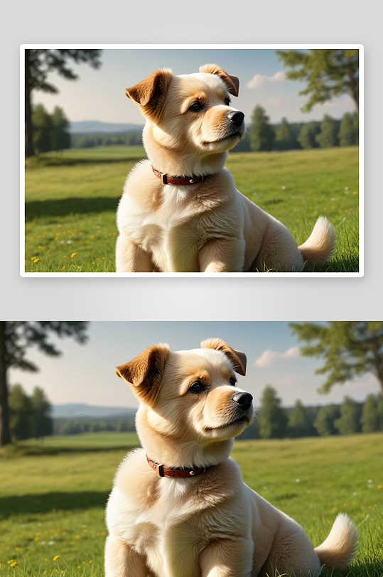 一只草地上直立起来泰迪犬图片