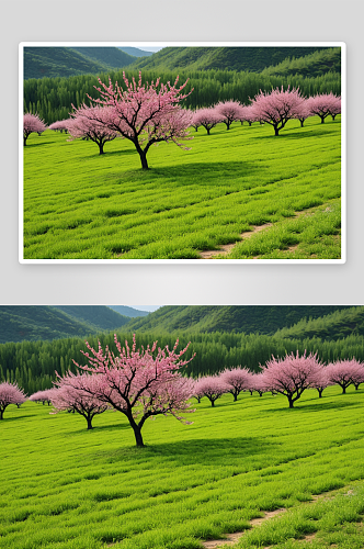 乡村桃林乡村风光桃树桃花图片