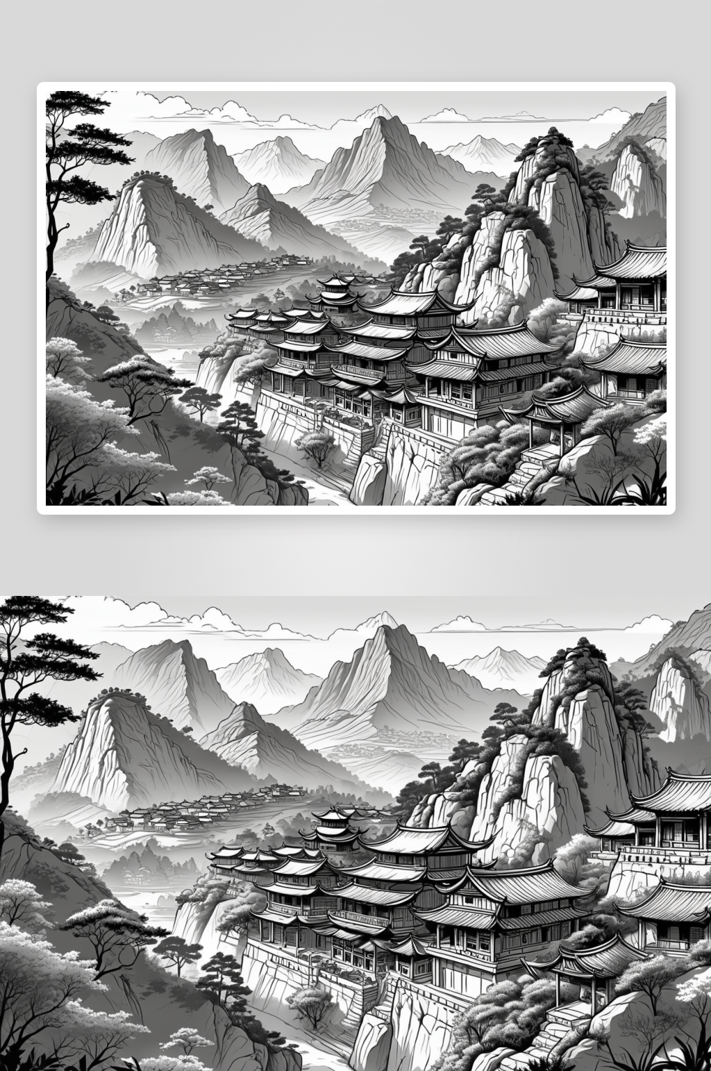 古村落茶山高清特写图片素材
