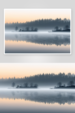 冬天早晨晨雾图片