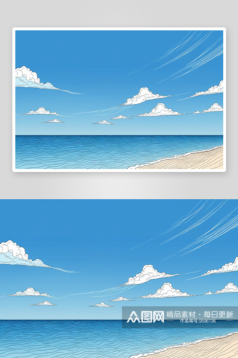 大海蓝天背景图片素材