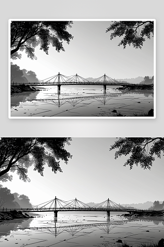 晨光下断桥高清特写图片
