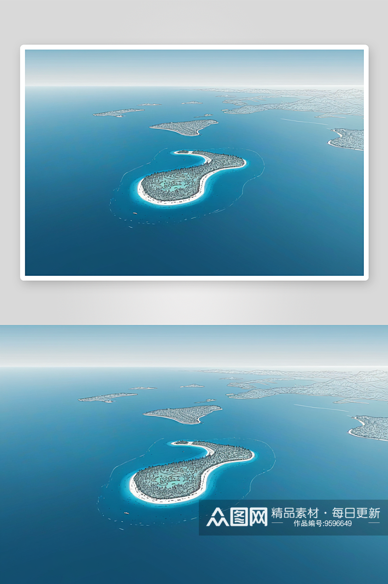 某个岛屿鸟瞰图图片素材