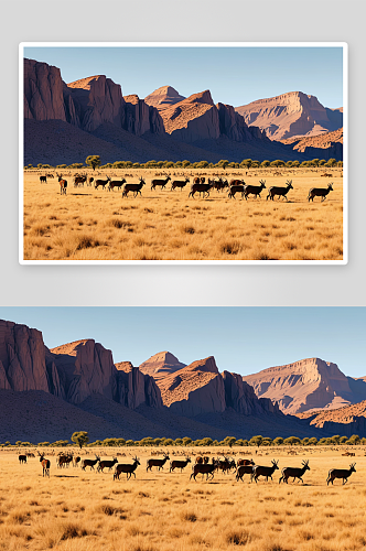 羚羊群公园放牧图片