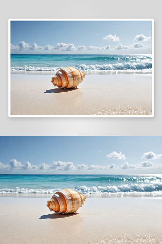 海滩海螺壳大西洋高清特写图片
