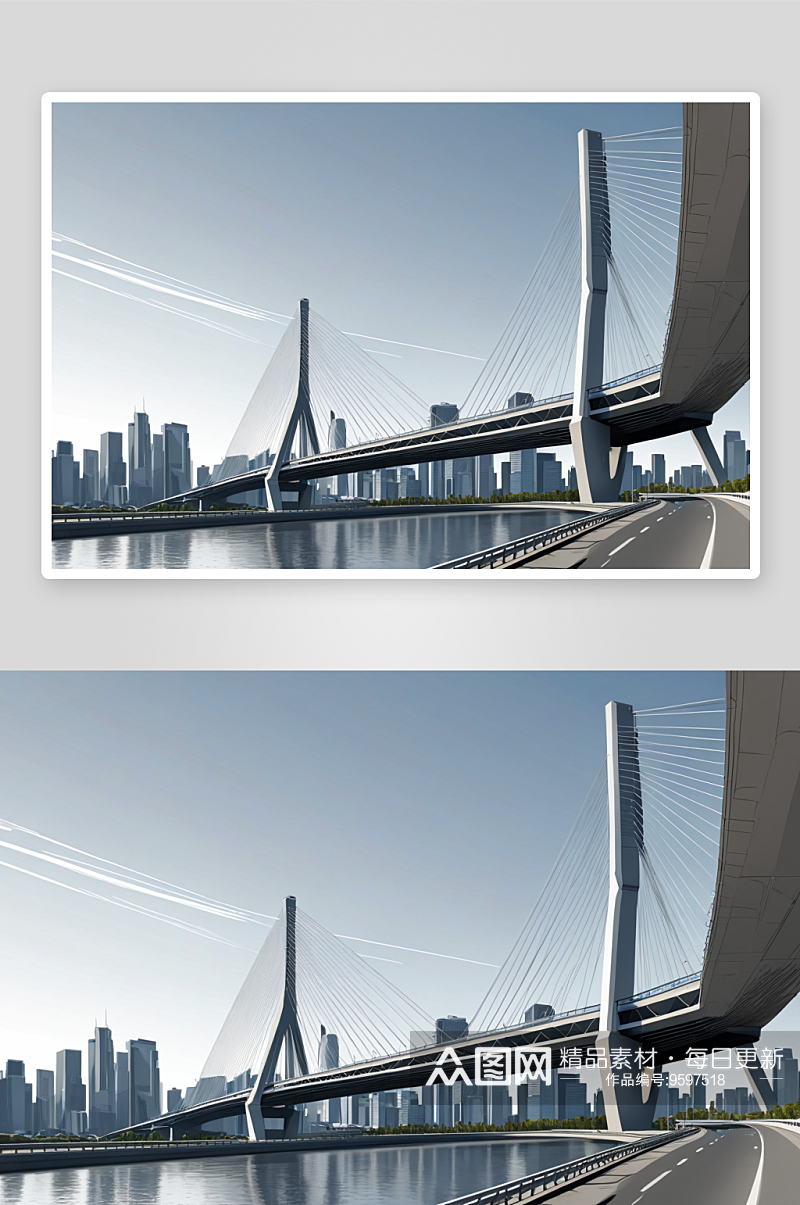 城公路桥高清特写图片素材