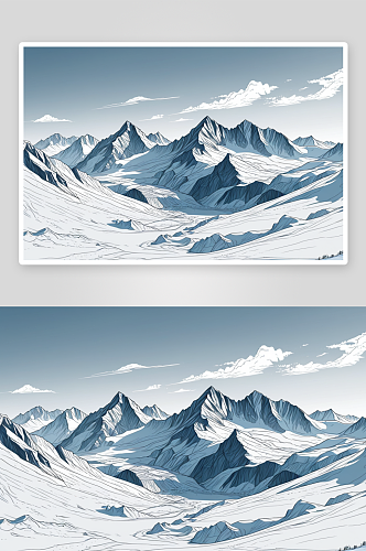壮美雪山冰川景观图片
