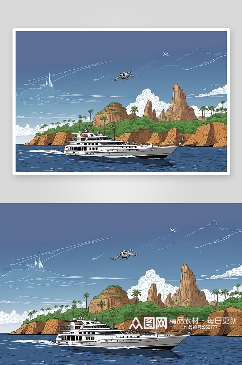 游客坐船前往拍摄星球大战岛高清特写图片素材