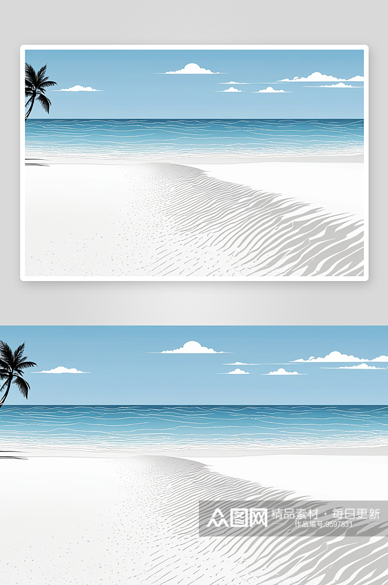 异国情调热带白色沙滩场景背景壁纸图片素材