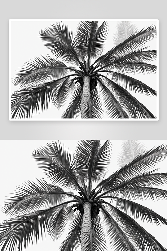 椰子树底景高清特写图片
