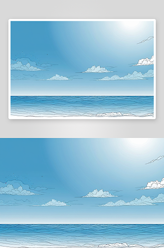 水晶蓝色海清澈天空背景图片