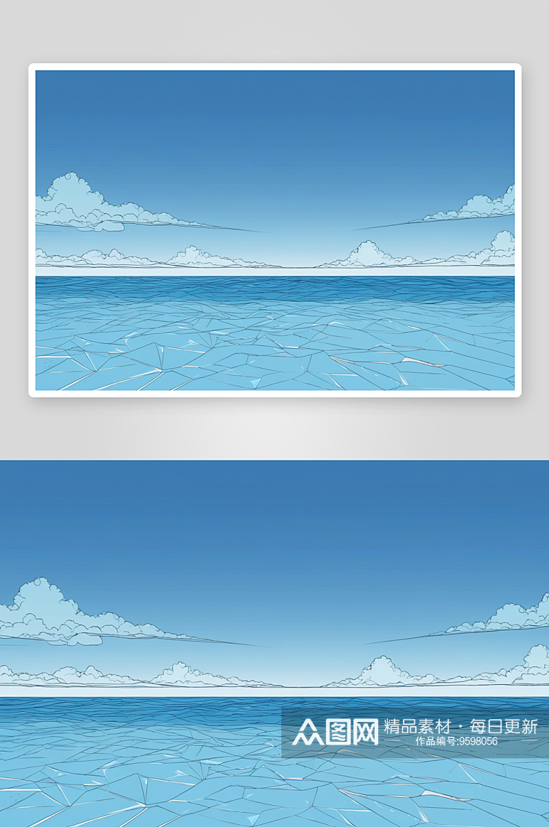 水晶蓝色海蓝色天空背景图片素材