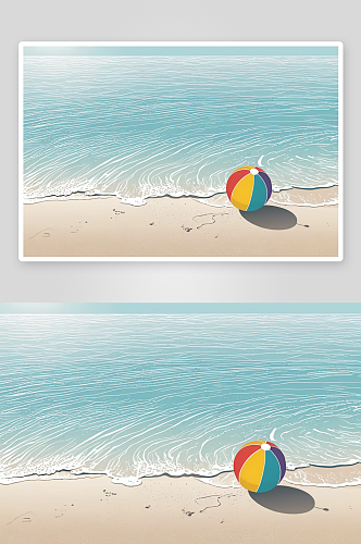 沙滩五颜六色沙滩球家庭暑期概念图片