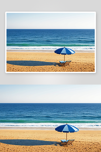 沙滩草伞高清特写图片