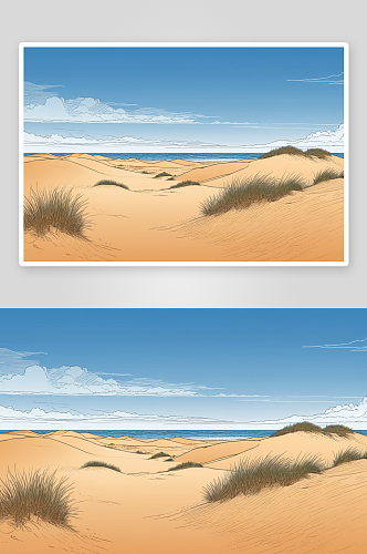 沙丘后面海景图片