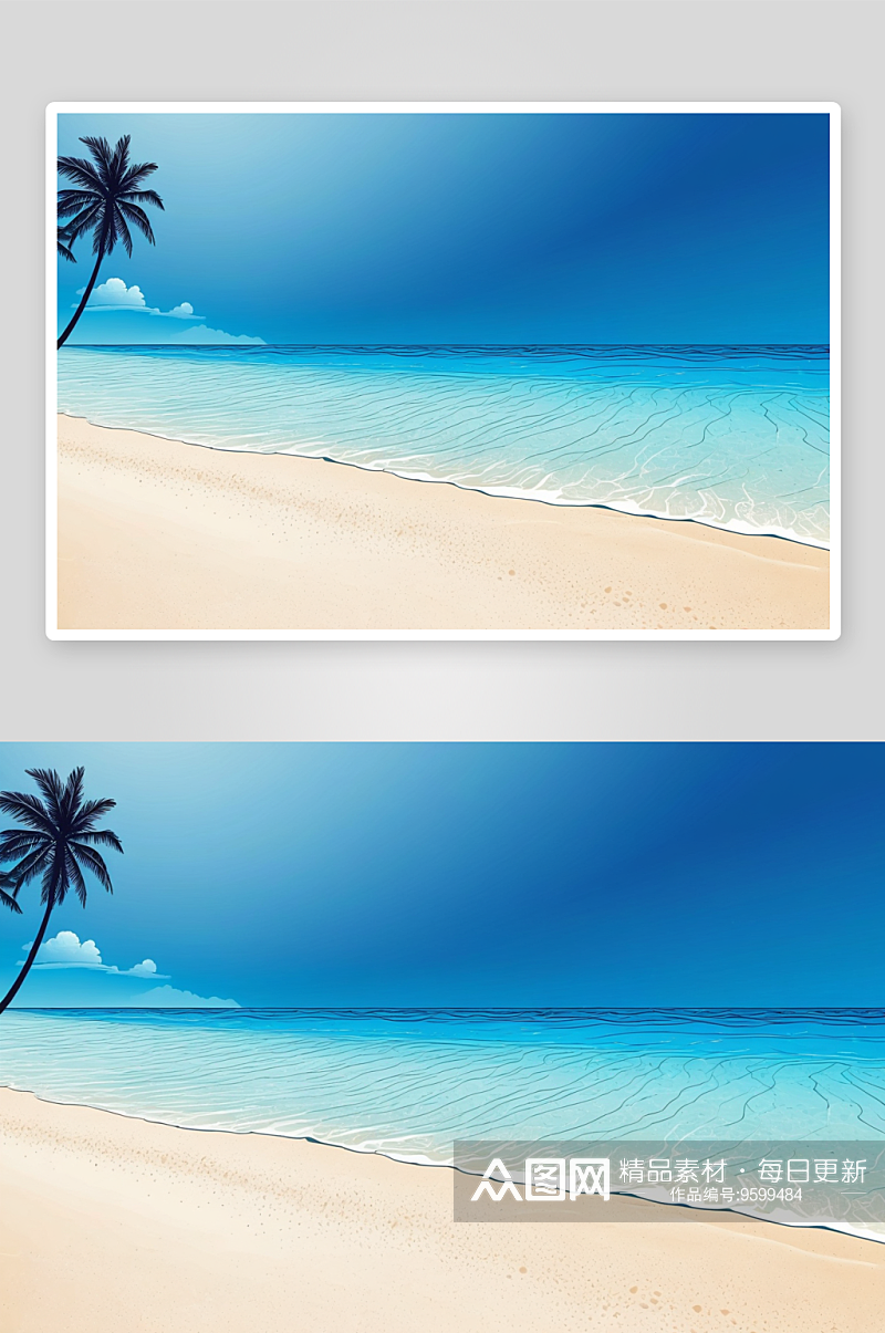 热带海滩蓝色水背景高清特写图片素材